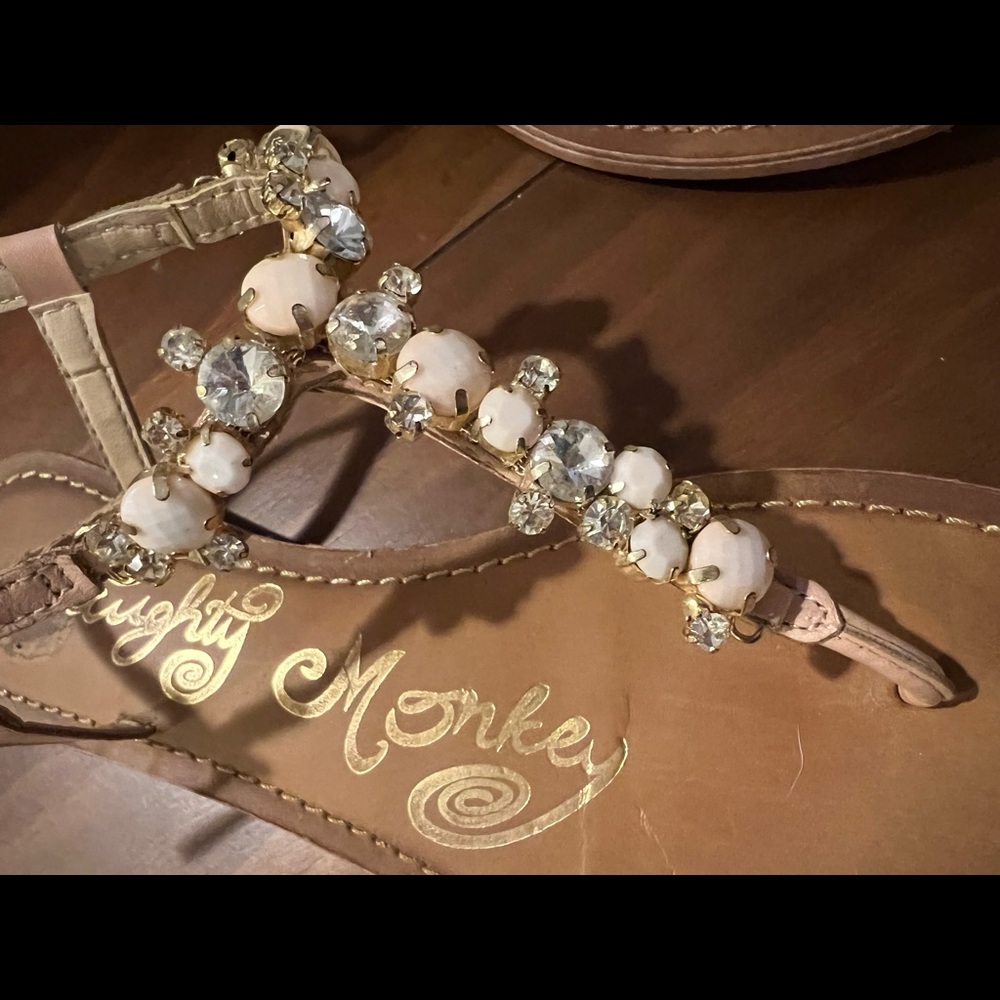 Gems & Leather Party Sandals - Picture 4 of 5